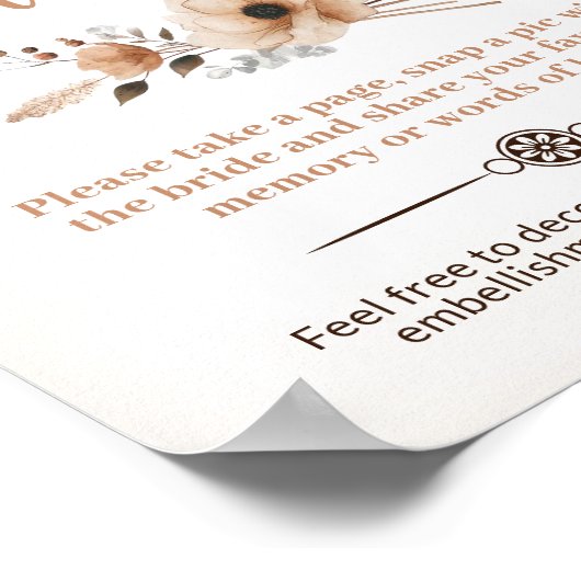 Rustic Bride wordt Memory Game Sign Poster (Hoek)