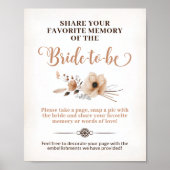 Rustic Bride wordt Memory Game Sign Poster (Voorkant)