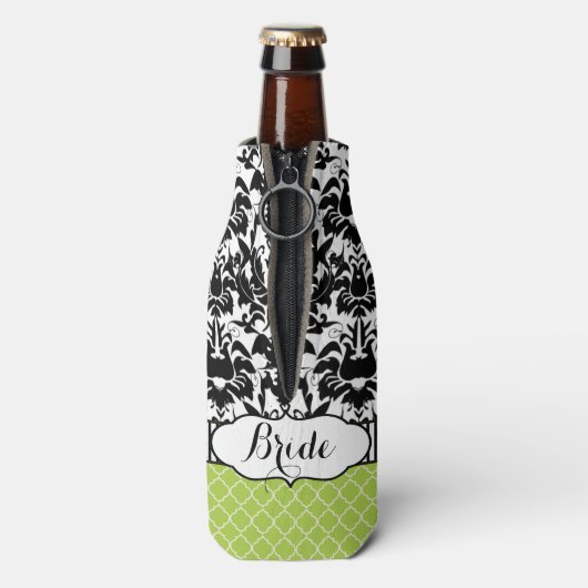 Rustic Bride's stijlDamaspatroon Flesjeskoeler (Fles Achterkant)