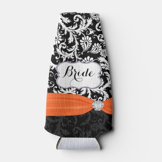 Rustic Bride's  stijlDamaspatroon Flesjeskoeler (Voorkant)