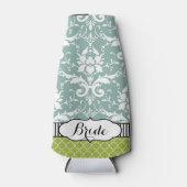 Rustic Bride's  stijlDamaspatroon Flesjeskoeler (Voorkant)