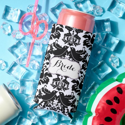 Rustic Bride's  stijlDamaspatroon Seltzer Blikjeskoeler (Insitu Zomer)