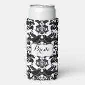 Rustic Bride's  stijlDamaspatroon Seltzer Blikjeskoeler (Seltzer Voorkant)