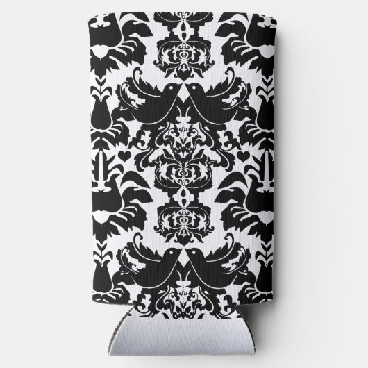 Rustic Bride's  stijlDamaspatroon Seltzer Blikjeskoeler (Achterkant)