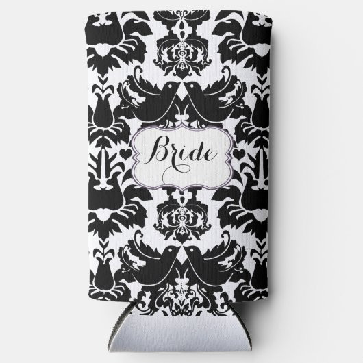 Rustic Bride's  stijlDamaspatroon Seltzer Blikjeskoeler (Voorkant)