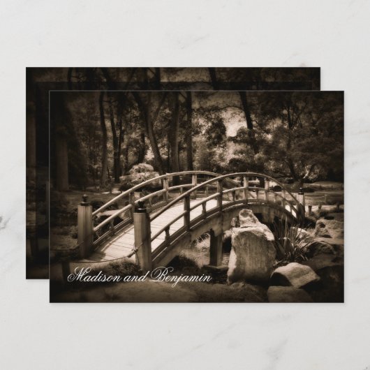 Rustic Bridge Country Wedding Invitations Kaart (Voorkant / Achterkant)