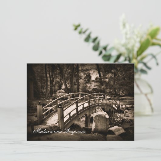 Rustic Bridge Country Wedding Invitations Kaart (Staand voorkant)