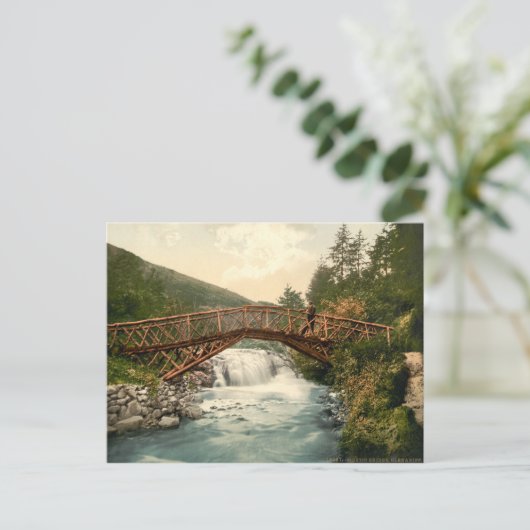 Rustic Bridge in Glenariff. Co. Antrim, Ierland Briefkaart (Staand voorkant)