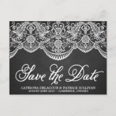 Rustic Brocade Lace Save the Date Briefkaart (Voorkant)
