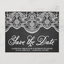 Rustic Brocade Lace Save the Date Briefkaart