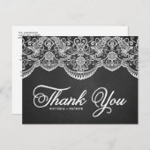 Rustic Brocade Lace Wedding Bedankt Briefkaart (Voorkant / Achterkant)