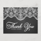 Rustic Brocade Lace Wedding Bedankt Briefkaart (Voorkant)