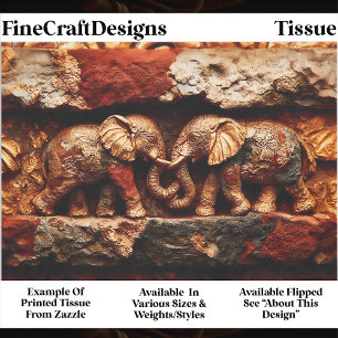 Rustic Brons & Goud Olifanten EK1L Decoupage Tissuepapier