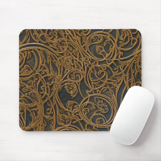 Rustic Bronze Floral  Damask Muismat (Met muis)
