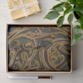 Rustic Bronze Floral  Damask Tissuepapier (Geschenk)