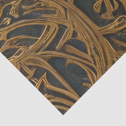 Rustic Bronze Floral  Damask Tissuepapier (Detail)