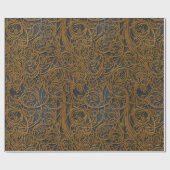 Rustic Bronze Floral  Damask Wrapping Paper Cadeaupapier (Vlak)