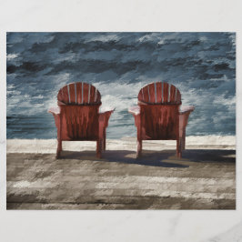 Rustic Brown Adirondack Beach Chairs Art