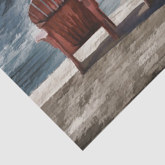 Rustic Brown Adirondack Beach Chairs Art Tissuepapier (Detail)