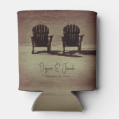Rustic Brown Adirondack Beach Chairs Wedding Blikjeskoeler (Achterkant)