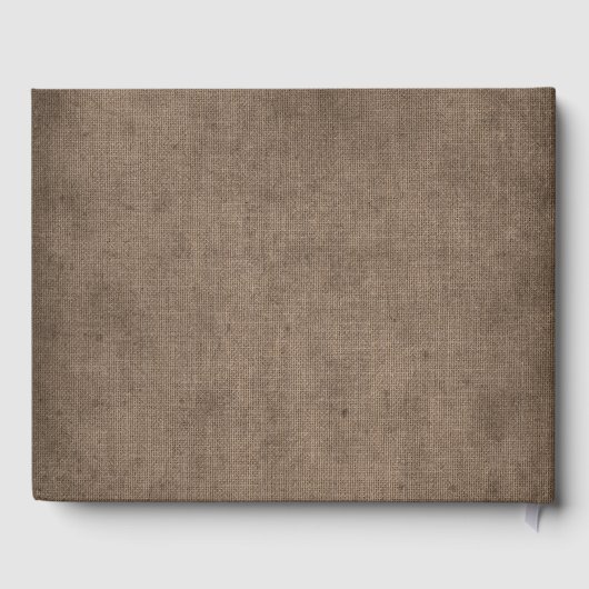 Rustic Brown Aged Burlap Linen Afstuderen Gastenboek (Achterkant)