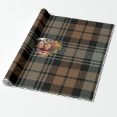 Rustic Brown and Black Tartan Christmas Photo Cadeaupapier (Uitgerold)