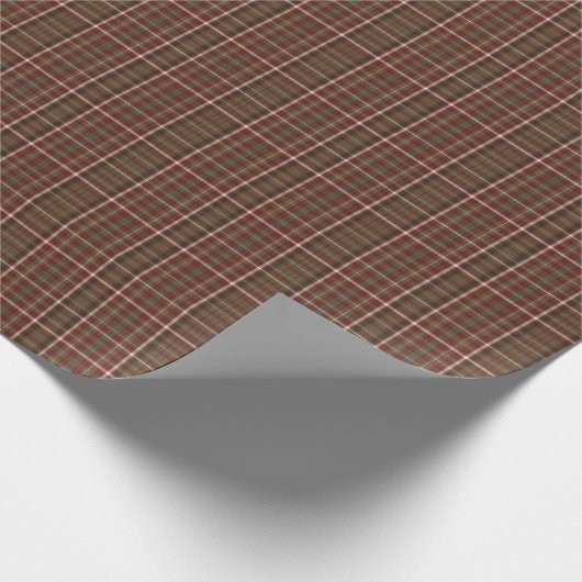 Rustic Brown and Maroon Fine Tartan Cadeaupapier (Hoek)