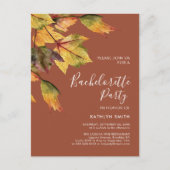 Rustic Brown Autumn Foliage Bachelorette Party Uitnodiging Briefkaart (Voorkant)