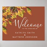 Rustic Brown Autumn Foliage Fall Weddenschap Welko Poster<br><div class="desc">Rustic Brown Autumn Foliage Fall Wedding Welcome Poster. Alle teksten zijn vooraf geregeld zodat u zich gemakkelijk en snel kunt personaliseren met uw eigen details.</div>