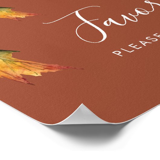 Rustic Brown Autumn Foliage Fall Wedding Favors Poster (Hoek)
