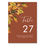 Rustic Brown Autumn Foliage Fall Wedding Kaart<br><div class="desc">Rustic Brown Autumn Foliage Fall Wedding Table Number. Alle teksten zijn vooraf geregeld zodat u zich gemakkelijk en snel kunt personaliseren met uw eigen details.</div>