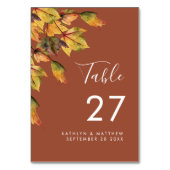 Rustic Brown Autumn Foliage Fall Wedding Kaart (Achterkant)