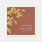 Rustic Brown Autumn Foliage Fall Wedding Party Servet (Voorkant)