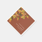 Rustic Brown Autumn Foliage Fall Wedding Party Servet (Hoek)