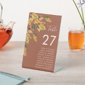 Rustic Brown Autumn Foliage Fall Wedding Wedding Reclamebord Met Voetstuk