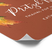 Rustic Brown Autumn Foliage Wedding Pretzel Bar Poster (Hoek)