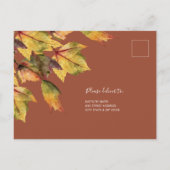 Rustic Brown Autumn Foliage Wedding RSVP Uitnodiging Briefkaart (Achterkant)