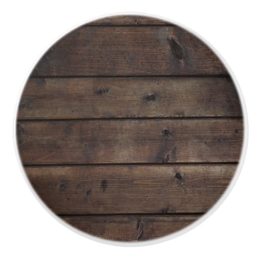 Rustic Brown Barn Wood Farmhouse Cabin Land Keramische Knop (Voorkant)