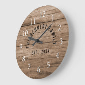 Rustic Brown Barnwood Farmhouse Familie Grote Klok (Hoek)