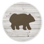 Rustic Brown Beer Cabin Log Home Keramische Knop (Voorkant)