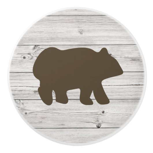 Rustic Brown Beer Cabin Log Home Keramische Knop (Voorkant)