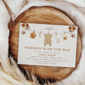 Rustic Brown Beige Clothesline Herfst baby shower Kaart