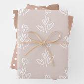 Rustic Brown Beige Girly Inpakpapier Vel (In situ)