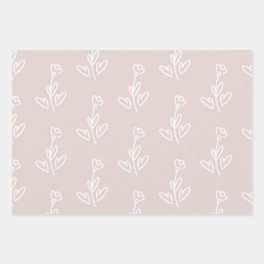 Rustic Brown Beige Girly Inpakpapier Vel (Voorkant)