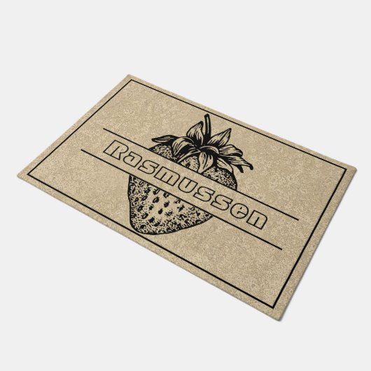 Rustic Brown Black Strawberry Aangepaste naam Welk Deurmat (Schuin)