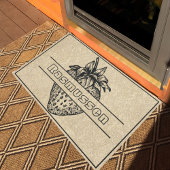 Rustic Brown Black Strawberry Aangepaste naam Welk Deurmat