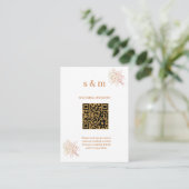 Rustic Brown & Blush Bloemen Bruiloft Website Kaar Informatiekaartje (Staand voorkant)