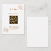 Rustic Brown & Blush Bloemen Bruiloft Website Kaar Informatiekaartje (Voorkant / Achterkant)