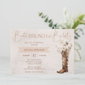 Rustic Brown Boot Brunch Bubbly Vrijgezellenfeest Kaart (Staand voorkant)