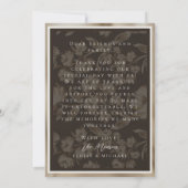 Rustic Brown Botanical Pattern Photo Wedding Bedankkaart (Achterkant)